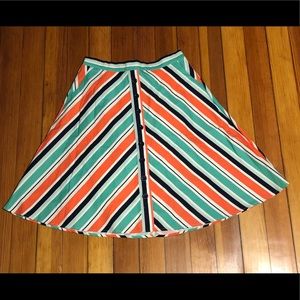 Striped midi skirt with pockets